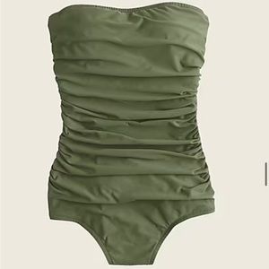 J. Crew Ruched Bandeau One Piece